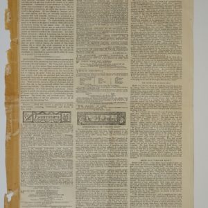 Page from a scrapbook. A full page newspaper article relating to George Eliot is stuck onto the page.