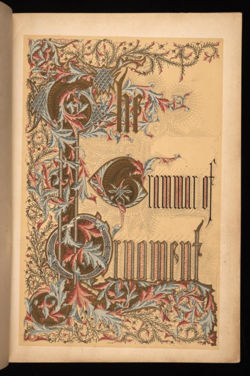 Highly decorated page from the book, The Grammar of Ornament by Owen Jones.
